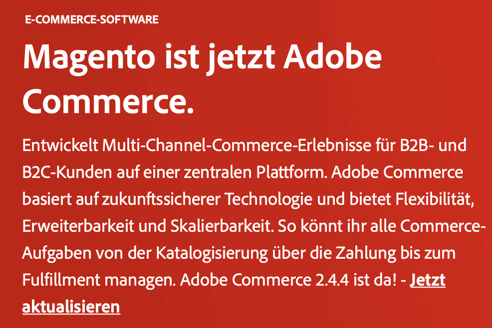 Adobe Commerce Shopsystem